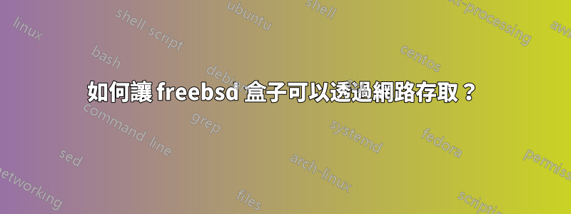 如何讓 freebsd 盒子可以透過網路存取？