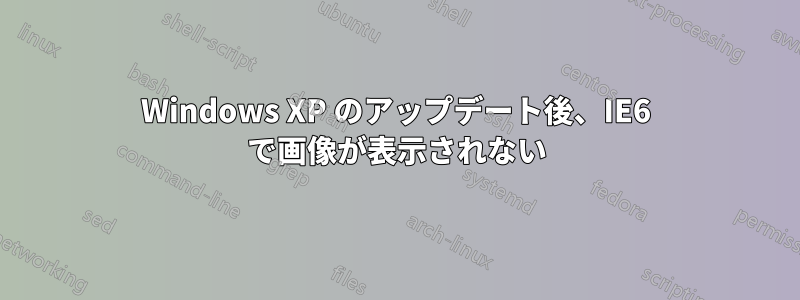 Windows XP のアップデート後、IE6 で画像が表示されない