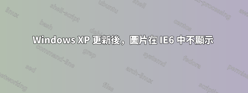 Windows XP 更新後，圖片在 IE6 中不顯示