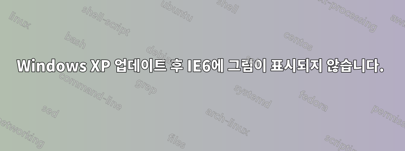 Windows XP 업데이트 후 IE6에 그림이 표시되지 않습니다.