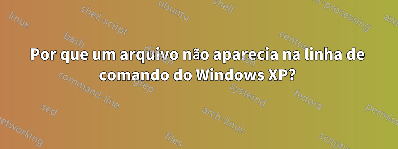 Por que um arquivo não aparecia na linha de comando do Windows XP?