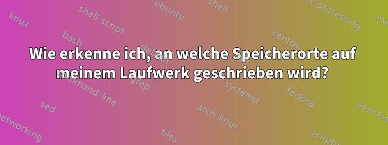 Wie erkenne ich, an welche Speicherorte auf meinem Laufwerk geschrieben wird?