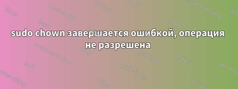 sudo chown завершается ошибкой, операция не разрешена