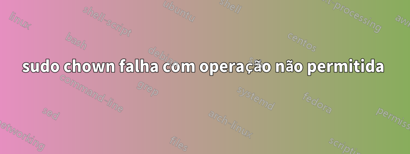 sudo chown falha com operação não permitida