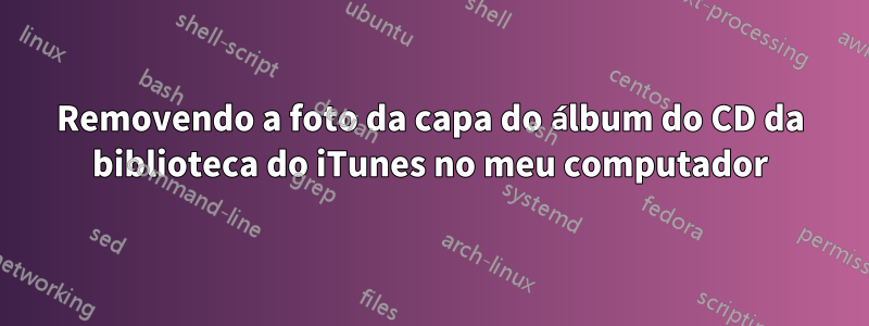 Removendo a foto da capa do álbum do CD da biblioteca do iTunes no meu computador