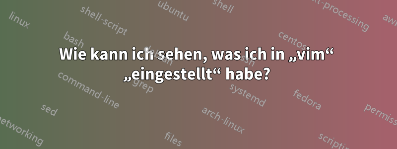 Wie kann ich sehen, was ich in „vim“ „eingestellt“ habe?