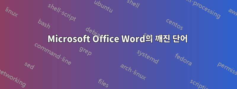 Microsoft Office Word의 깨진 단어