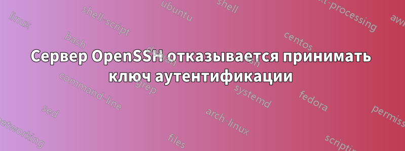 Сервер OpenSSH отказывается принимать ключ аутентификации