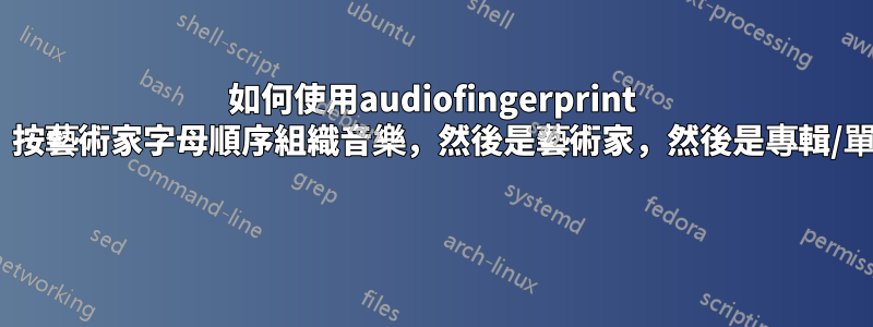 如何使用audiofingerprint sw（哪個？）按藝術家字母順序組織音樂，然後是藝術家，然後是專輯/單曲/EP標題？ 