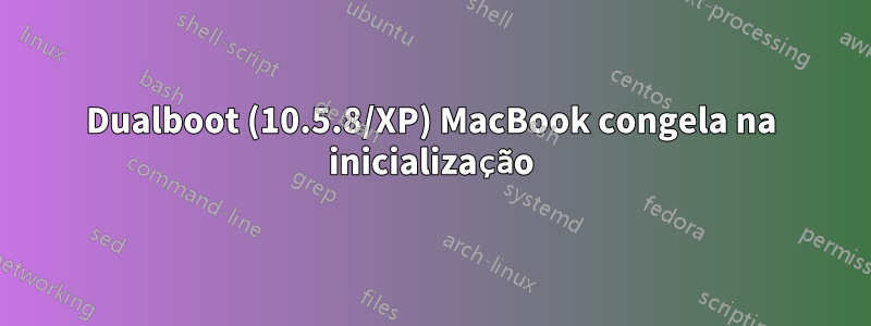 Dualboot (10.5.8/XP) MacBook congela na inicialização