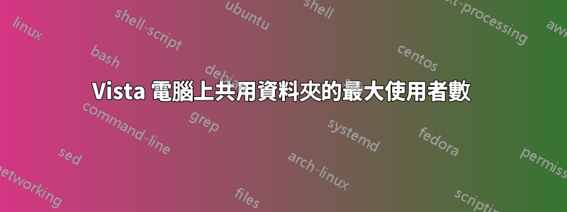 Vista 電腦上共用資料夾的最大使用者數