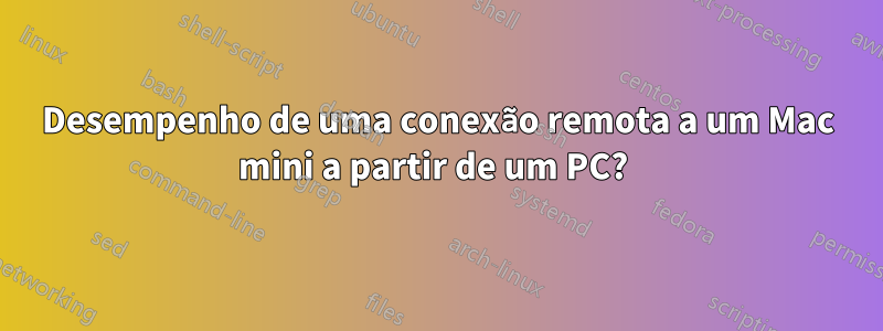 Desempenho de uma conexão remota a um Mac mini a partir de um PC? 