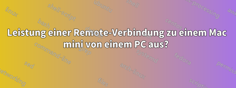 Leistung einer Remote-Verbindung zu einem Mac mini von einem PC aus? 