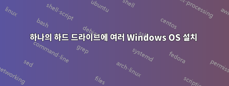 하나의 하드 드라이브에 여러 Windows OS 설치