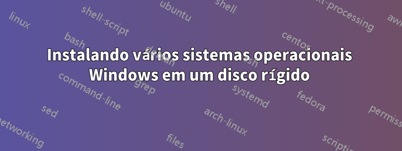 Instalando vários sistemas operacionais Windows em um disco rígido