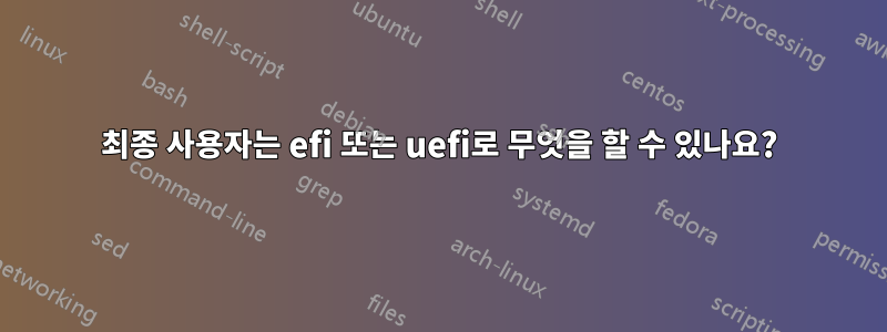 최종 사용자는 efi 또는 uefi로 무엇을 할 수 있나요?