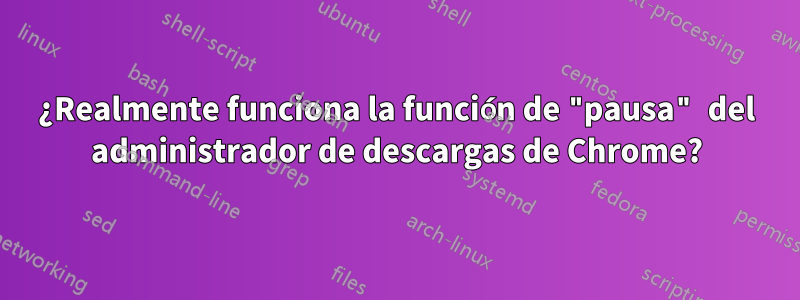 ¿Realmente funciona la función de "pausa" del administrador de descargas de Chrome?