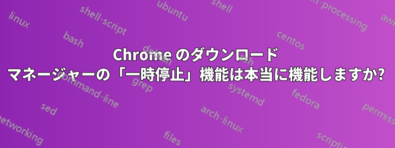 Chrome のダウンロード マネージャーの「一時停止」機能は本当に機能しますか?