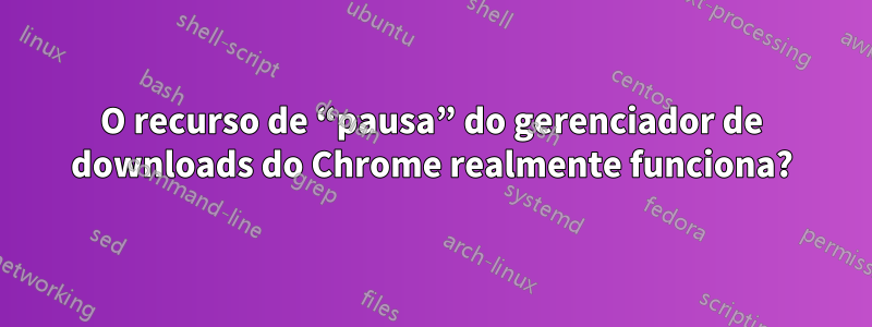 O recurso de “pausa” do gerenciador de downloads do Chrome realmente funciona?