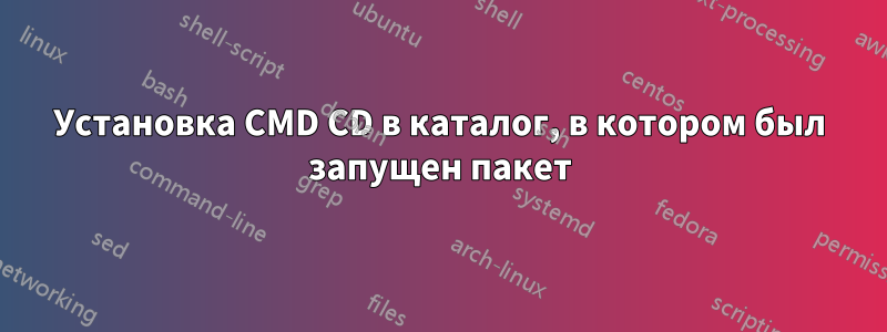 Установка CMD CD в каталог, в котором был запущен пакет