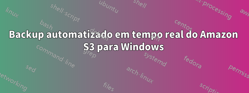 Backup automatizado em tempo real do Amazon S3 para Windows