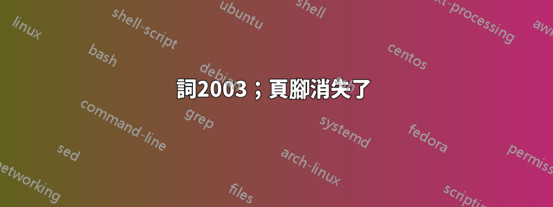 詞2003；頁腳消失了