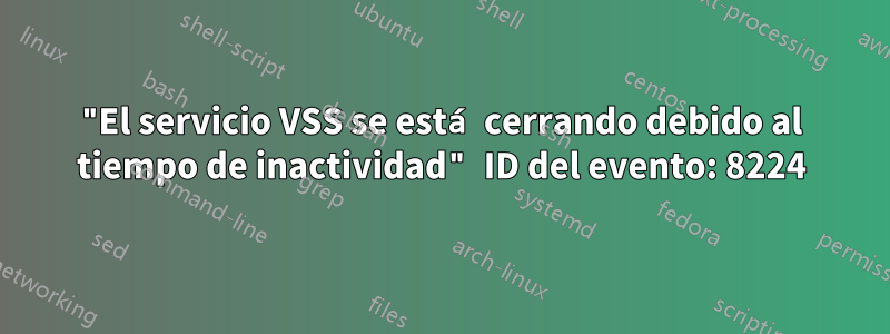 "El servicio VSS se está cerrando debido al tiempo de inactividad" ID del evento: 8224