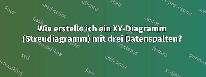 Wie erstelle ich ein XY-Diagramm (Streudiagramm) mit drei Datenspalten?