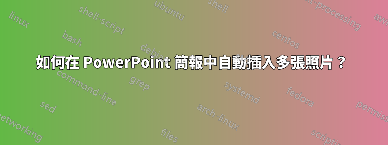 如何在 PowerPoint 簡報中自動插入多張照片？