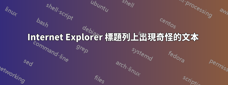 Internet Explorer 標題列上出現奇怪的文本