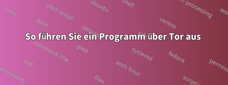 So führen Sie ein Programm über Tor aus