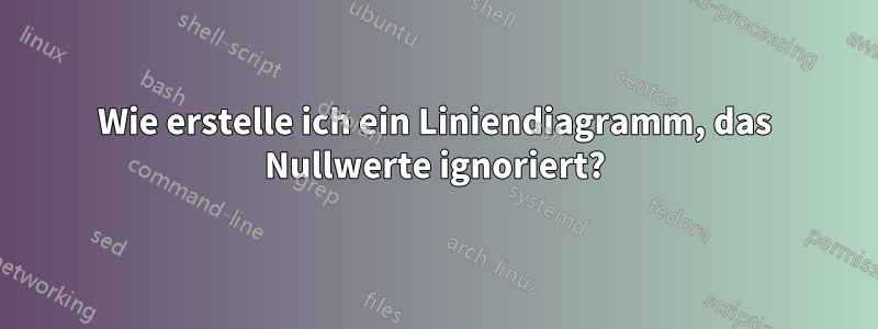 Wie erstelle ich ein Liniendiagramm, das Nullwerte ignoriert?