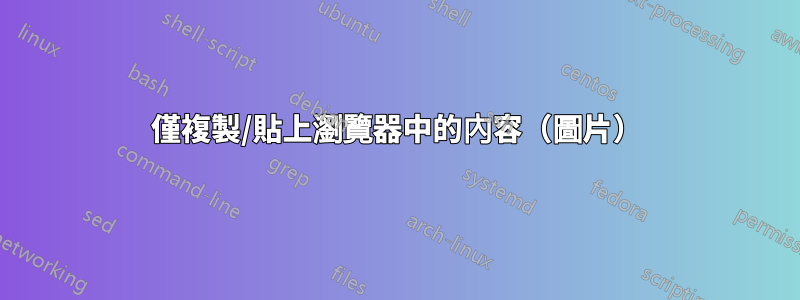 僅複製/貼上瀏覽器中的內容（圖片）