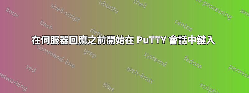 在伺服器回應之前開始在 PuTTY 會話中鍵入