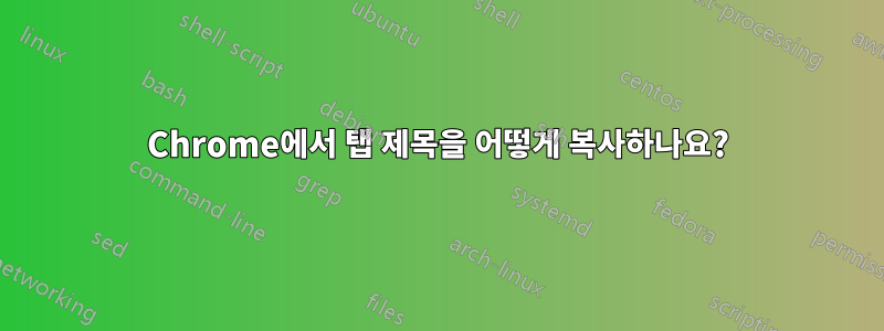 Chrome에서 탭 제목을 어떻게 복사하나요?