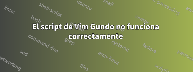 El script de Vim Gundo no funciona correctamente