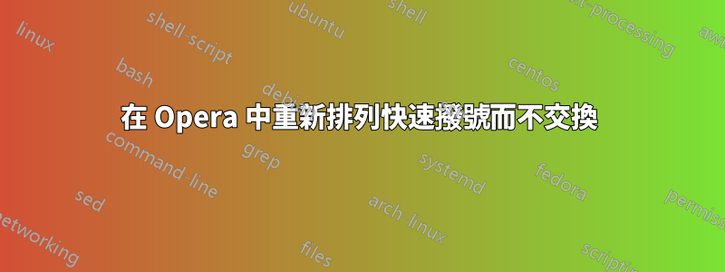 在 Opera 中重新排列快速撥號而不交換