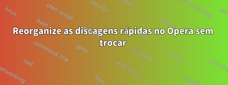 Reorganize as discagens rápidas no Opera sem trocar