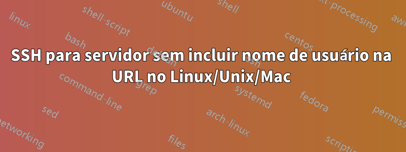 SSH para servidor sem incluir nome de usuário na URL no Linux/Unix/Mac