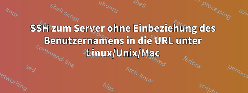 SSH zum Server ohne Einbeziehung des Benutzernamens in die URL unter Linux/Unix/Mac