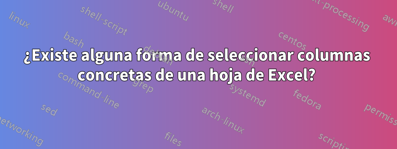 ¿Existe alguna forma de seleccionar columnas concretas de una hoja de Excel?