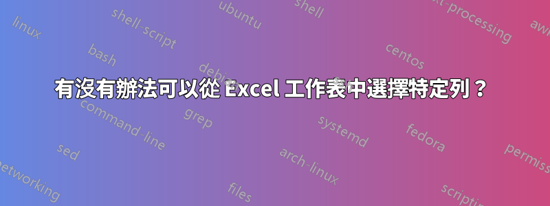 有沒有辦法可以從 Excel 工作表中選擇特定列？