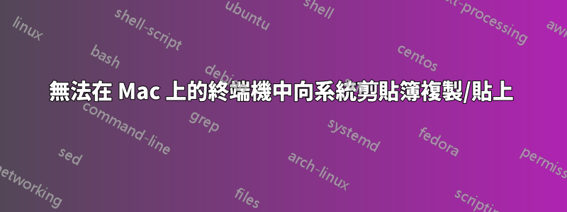 無法在 Mac 上的終端​​機中向系統剪貼簿複製/貼上