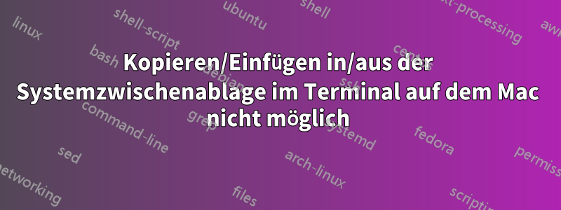 Kopieren/Einfügen in/aus der Systemzwischenablage im Terminal auf dem Mac nicht möglich