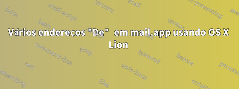 Vários endereços "De" em mail.app usando OS X Lion