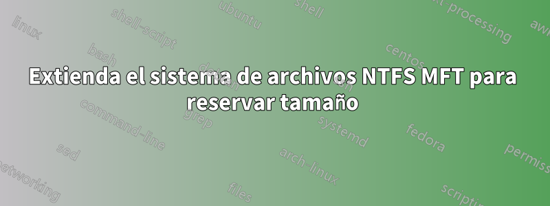 Extienda el sistema de archivos NTFS MFT para reservar tamaño