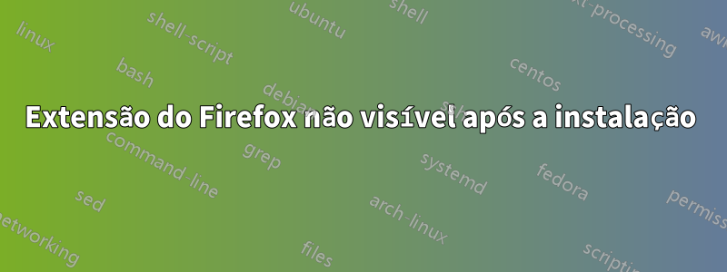 Extensão do Firefox não visível após a instalação