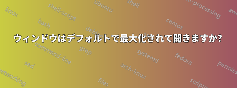 ウィンドウはデフォルトで最大化されて開きますか?