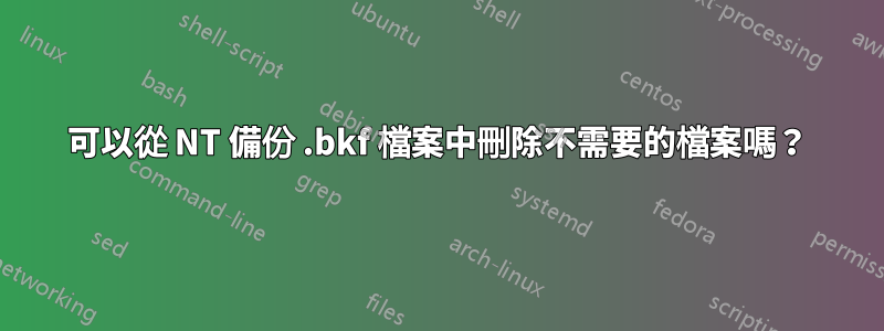 可以從 NT 備份 .bkf 檔案中刪除不需要的檔案嗎？