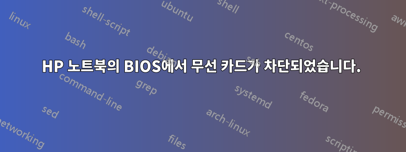 HP 노트북의 BIOS에서 무선 카드가 차단되었습니다.